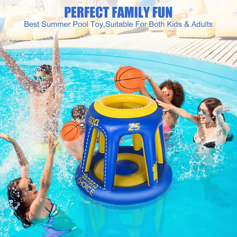 Inflatable Pool Basketball Hoop ( Includes 3 Balls & 1 Needles) - The Toy Base