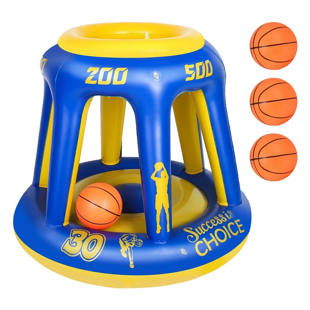 Inflatable Pool Basketball Hoop ( Includes 3 Balls & 1 Needles) - The Toy Base