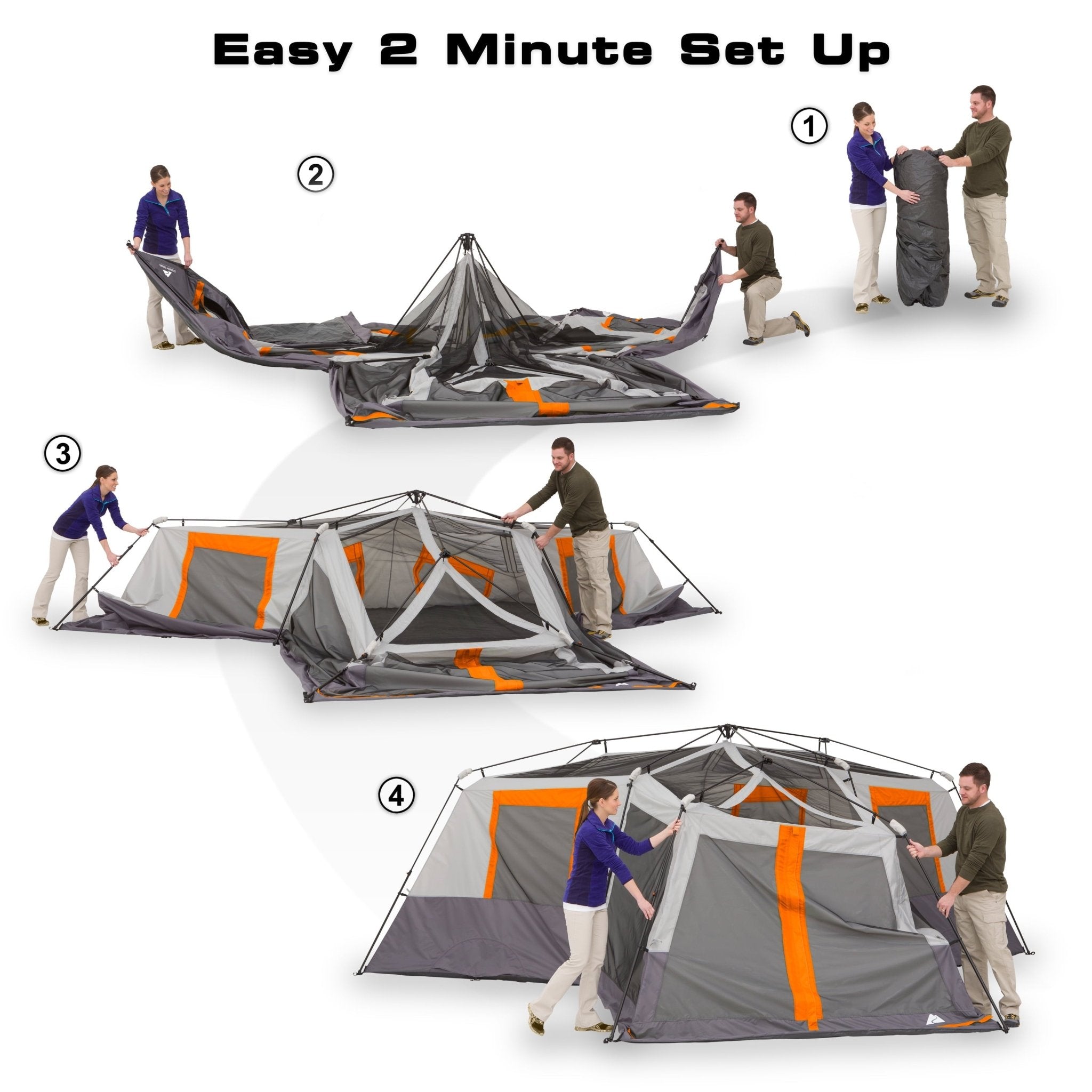 Instant Cabin Tent - 20' X 18' 12 - Person 3 - Room with Screen Room, 56.5 Lbs - The Toy Base