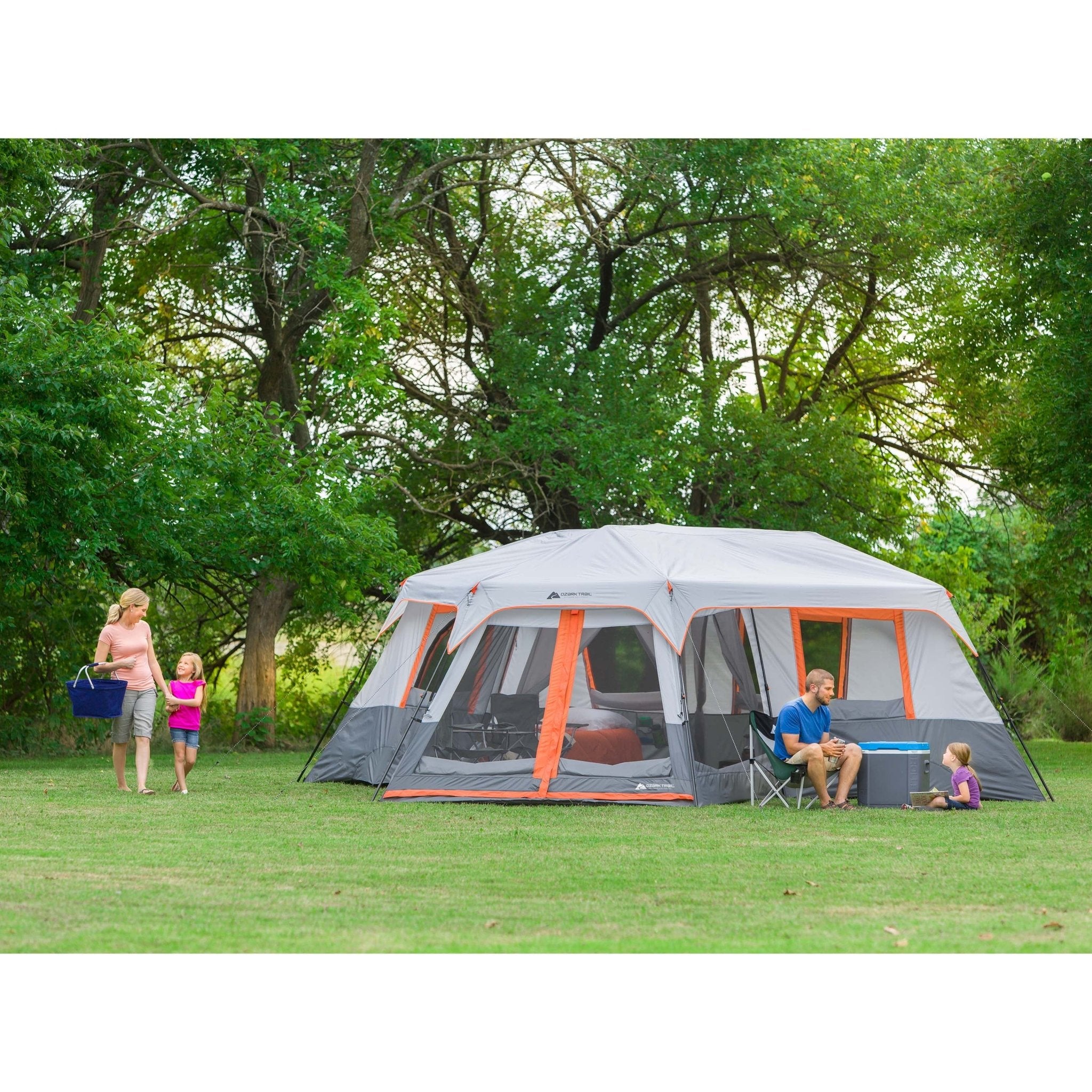 Instant Cabin Tent - 20' X 18' 12-Person 3-Room with Screen Room, 56.5 Lbs - The Toy Base