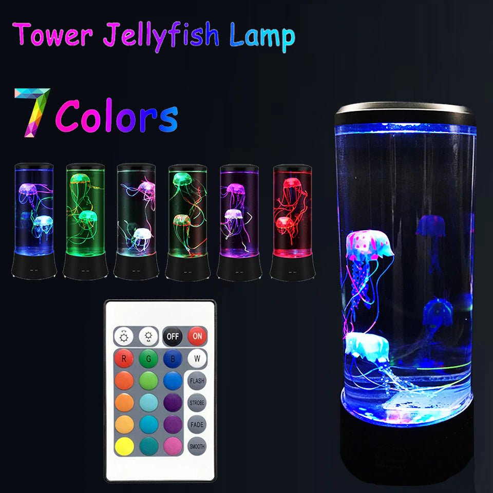 Jellyfish Lamp - Color Changing - Remote Control Aquarium Tank - LED Night Light - I Love 💕