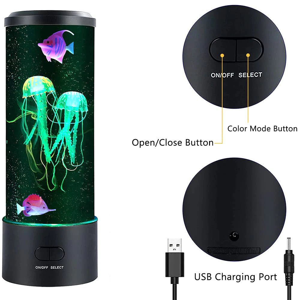 Jellyfish Lamp - Color Changing - Remote Control Aquarium Tank - LED Night Light - I Love 💕