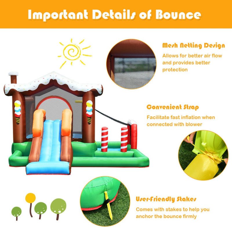 Kids Inflatable Bounce House Jumping Castle Slide Climber Bouncer without Blower - The Toy Base