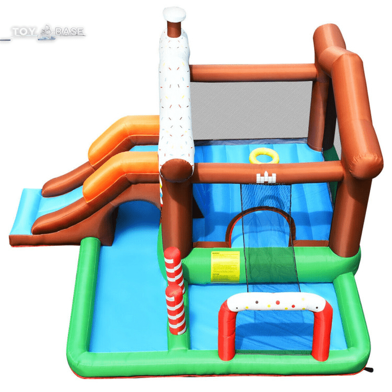 Kids Inflatable Bounce House Jumping Castle Slide Climber Bouncer without Blower - The Toy Base