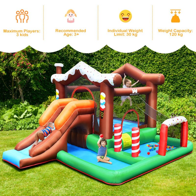 Kids Inflatable Bounce House Jumping Castle Slide Climber Bouncer without Blower - The Toy Base