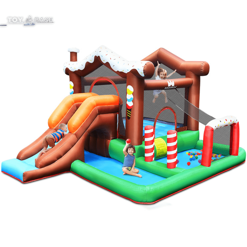 Kids Inflatable Bounce House Jumping Castle Slide Climber Bouncer without Blower - The Toy Base