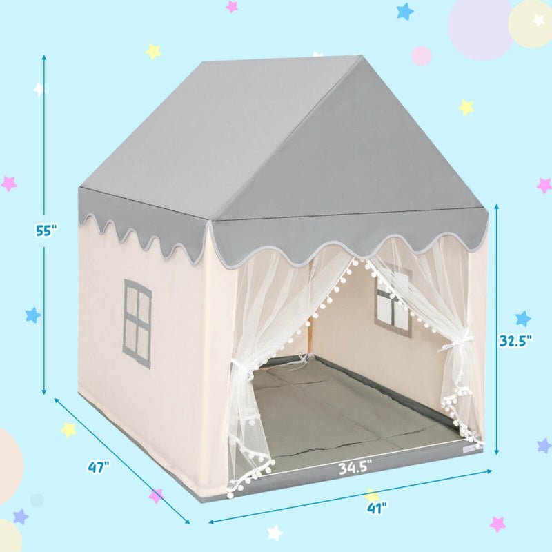 Kids Large Play Castle Fairy Tent with Mat - The Toy Base