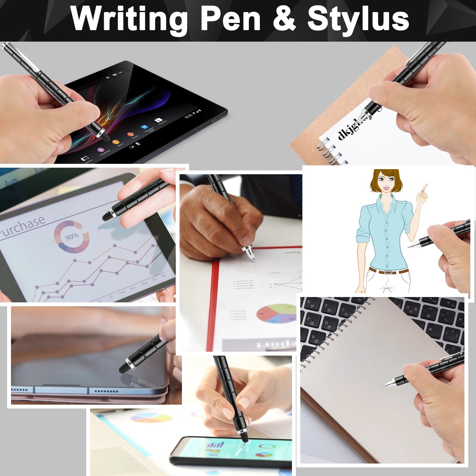 Kubi Pen - Magnetic Fidget Pen - DIY Magnet Fidgi Pen - Multifunctional Deformable - Writing Ballpoint Toy Pen - I Love 💕