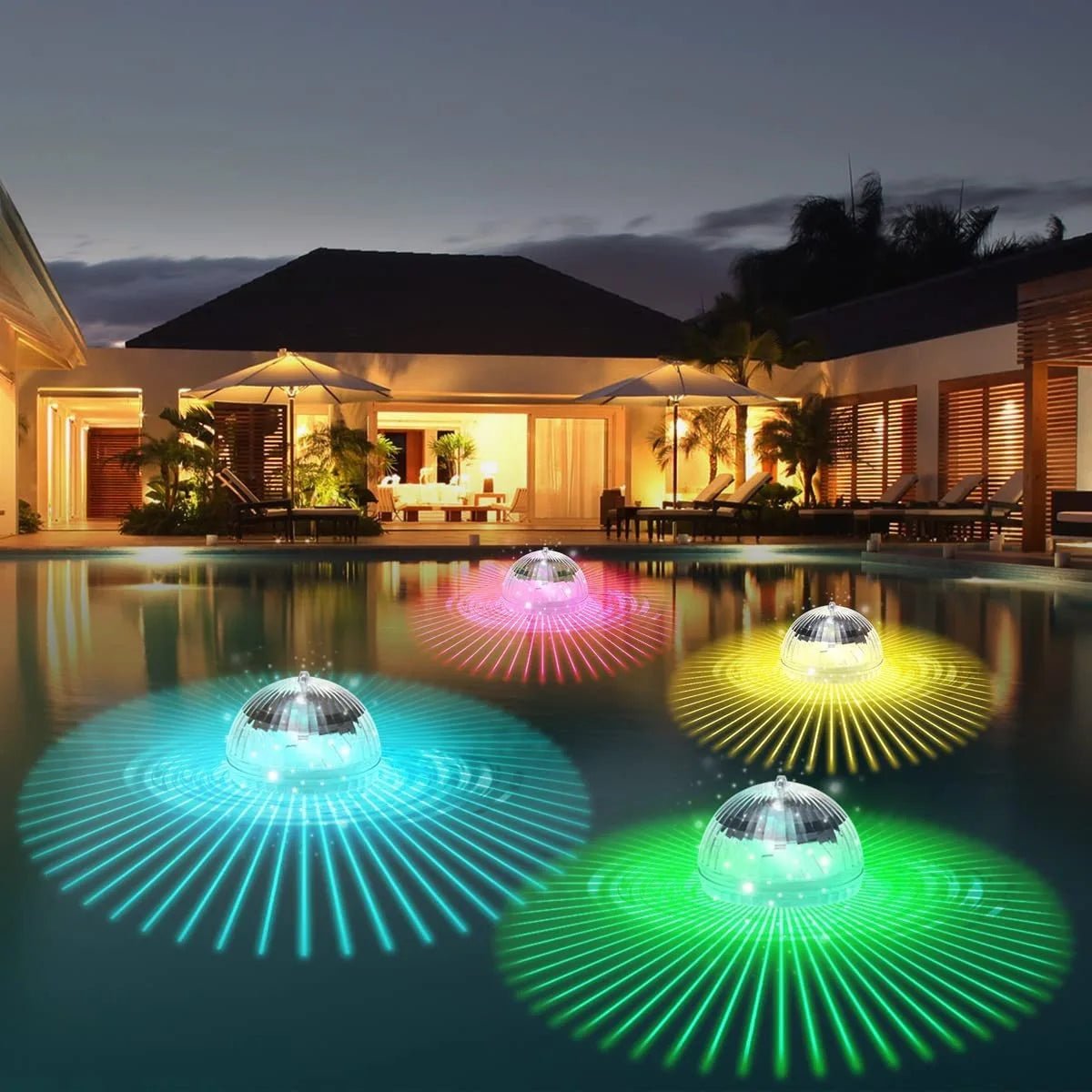 Led Solar Floating Lamp - Swimming Pool Ball - Solar Panel Powered - Pond Drift Waterproof - Glow Show Disco Color - Changing Night Light - I Love 💕