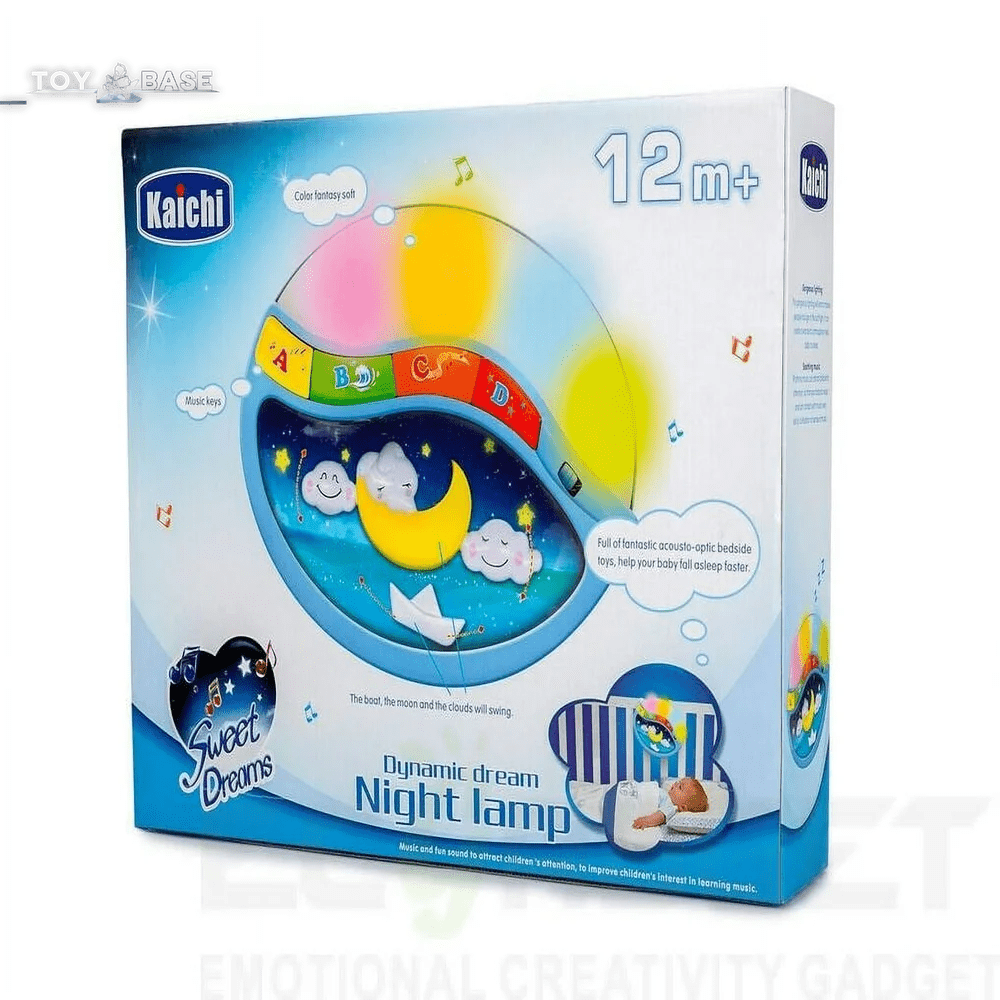 Magic Night Soother Baby Crib Clip in Night Lamp with Multiple Melodies to Put Your Baby to Sleep, in Blue - The Toy Base