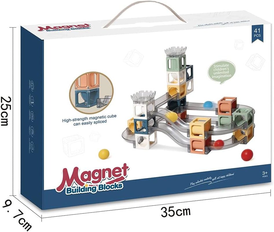 Magnetic Building Blocks - Marble Maze Run- Brain Game and STEM Toy for Boys and Girls - The Toy Base