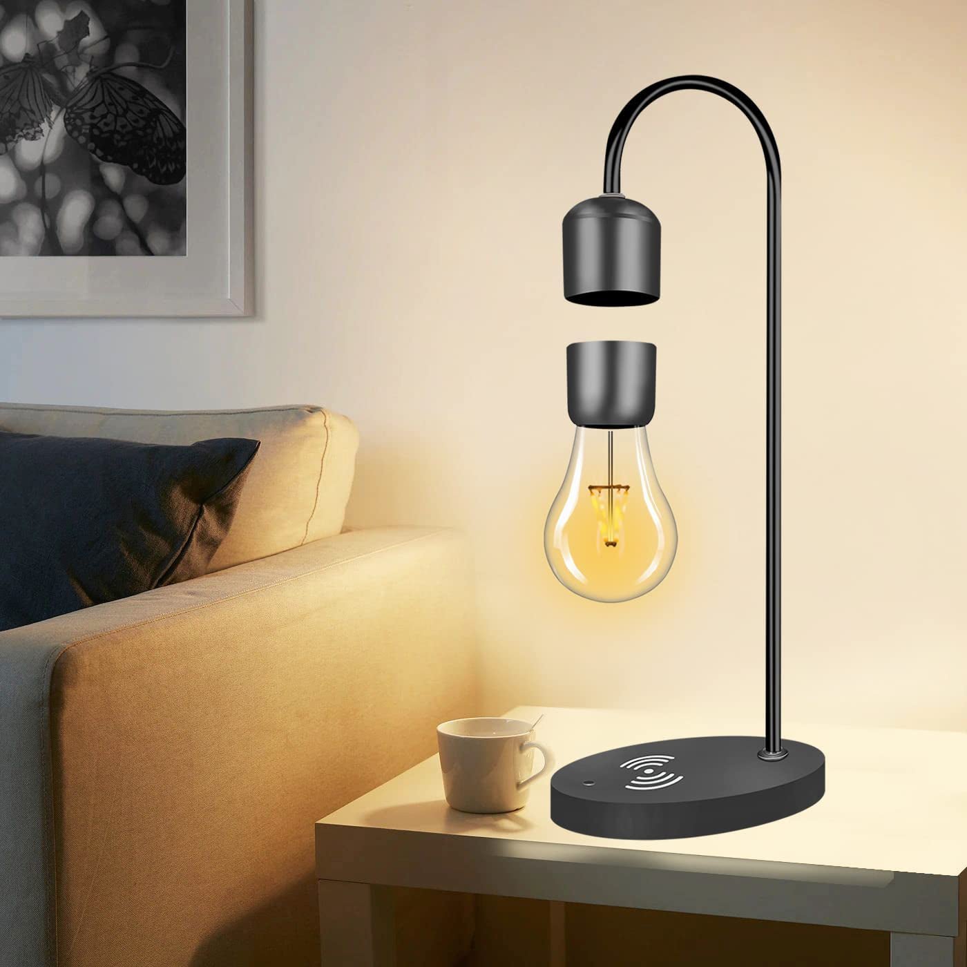 Magnetic Levitating Lamp with Wireless Phone Charger - The Toy Base