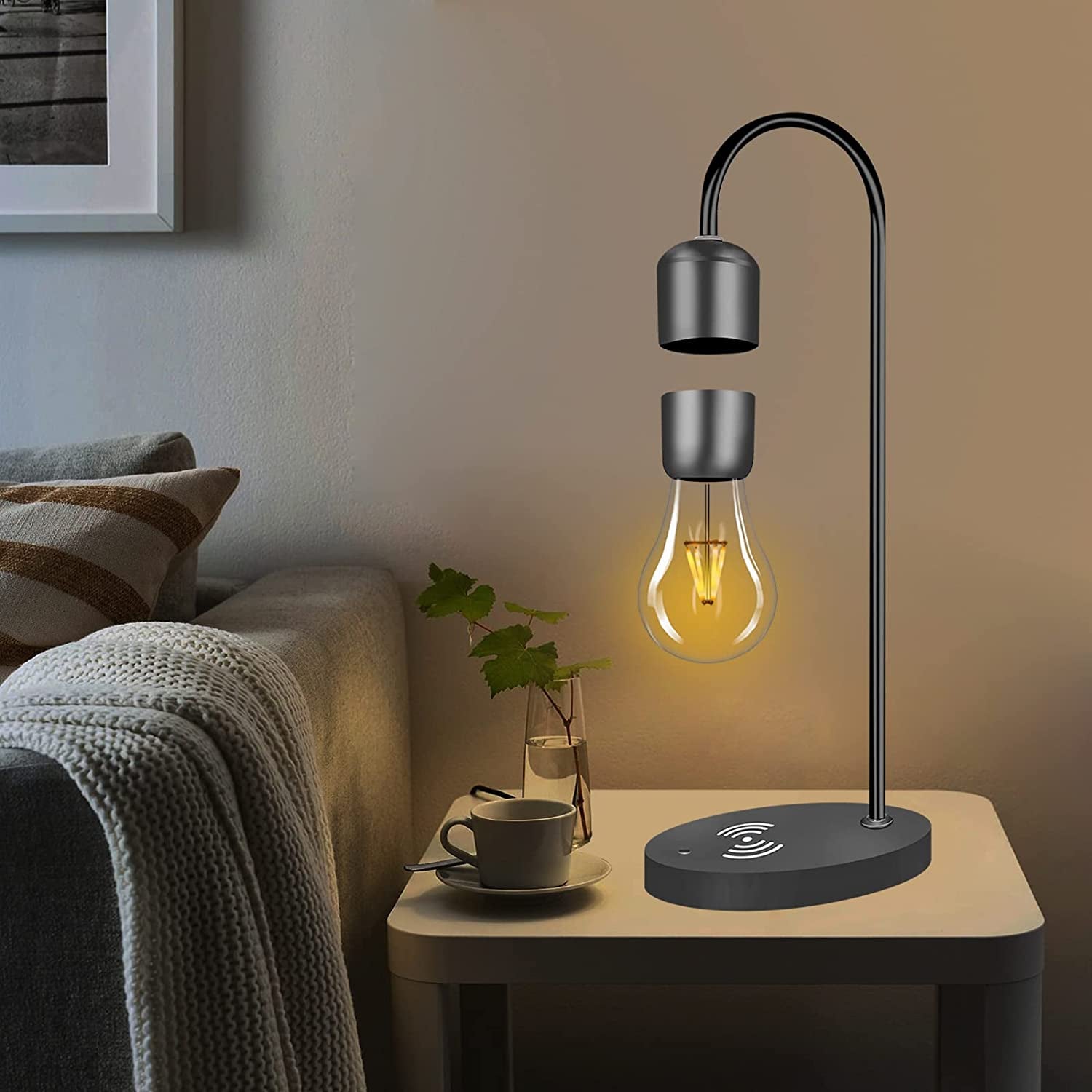 Magnetic Levitating Lamp with Wireless Phone Charger - The Toy Base