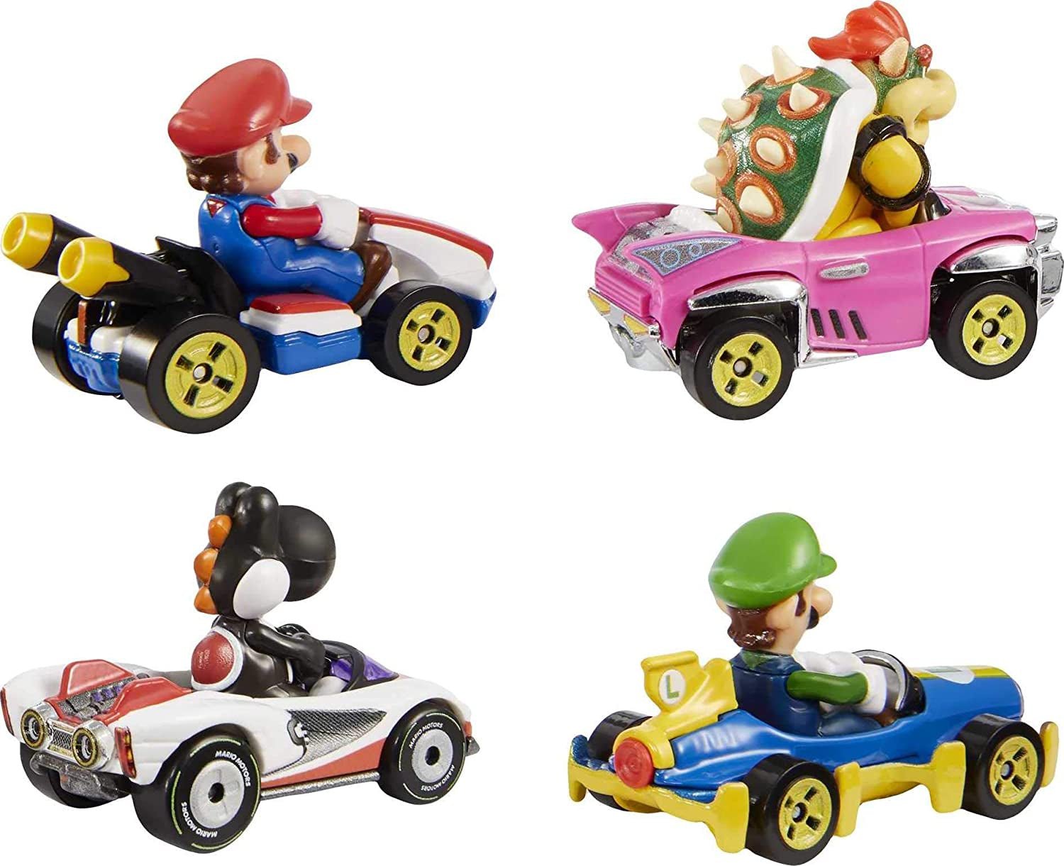 Mario Kart Characters and Karts as Die-Cast Toy Cars 4-Pack (Amazon Exclusive) - The Toy Base