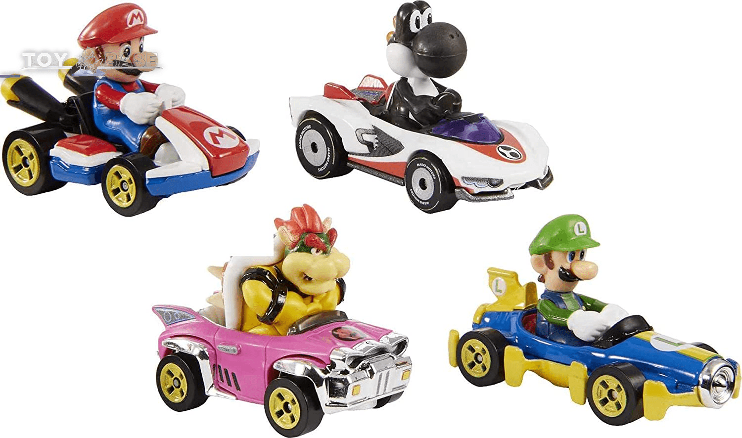 Mario Kart Characters and Karts as Die-Cast Toy Cars 4-Pack (Amazon Exclusive) - The Toy Base