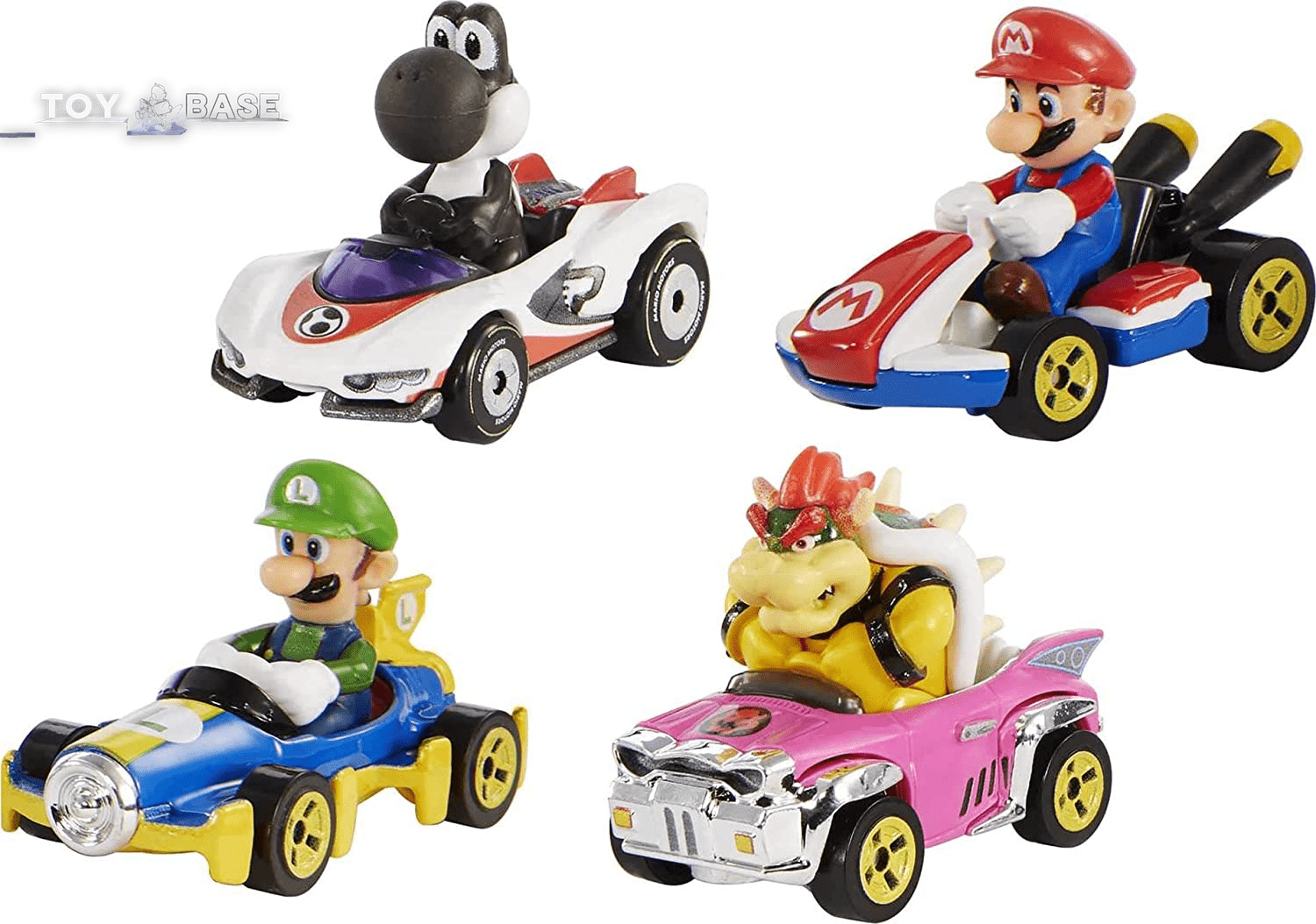 Mario Kart Characters and Karts as Die-Cast Toy Cars 4-Pack (Amazon Exclusive) - The Toy Base