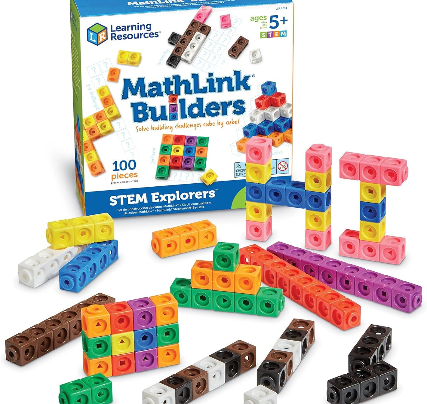 Mathlink Builders - 100 Pieces, Ages 5+, Linking Cubes, Connecting Cubes - The Toy Base