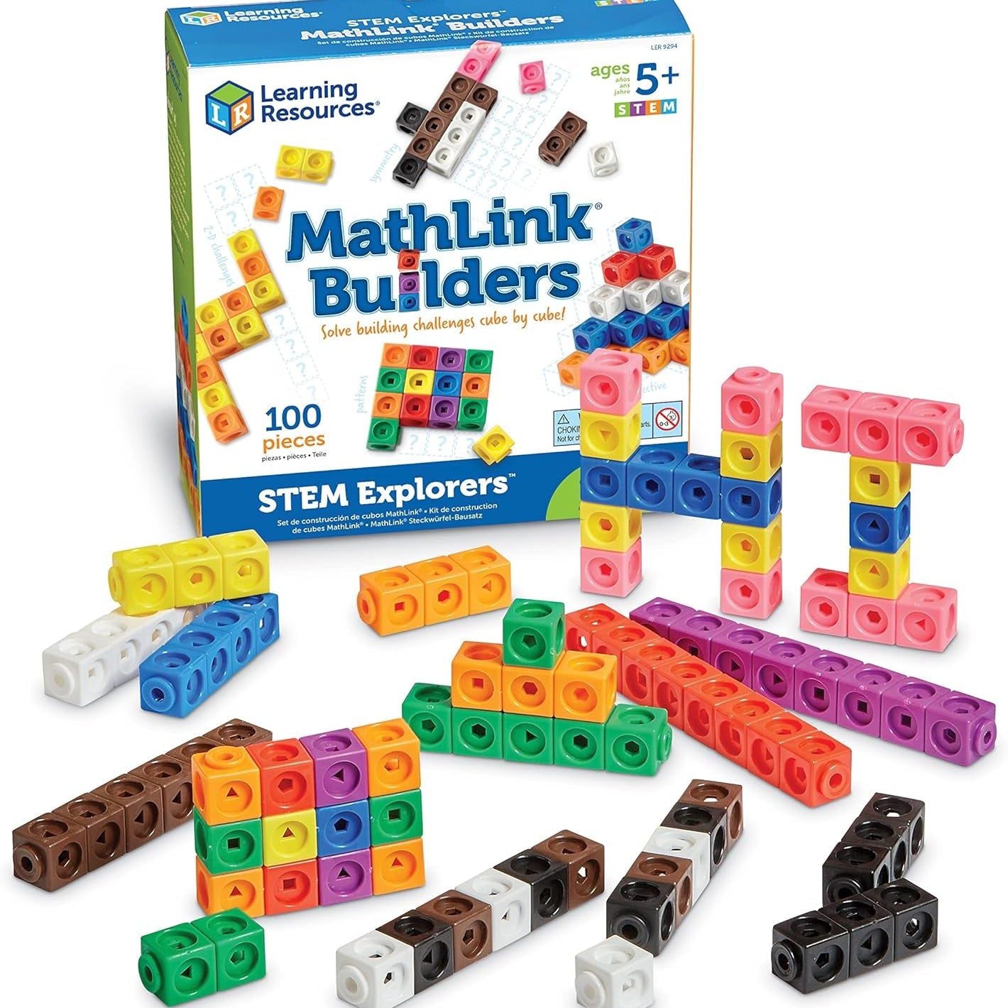 Mathlink Builders - 100 Pieces, Ages 5+, Linking Cubes, Connecting Cubes - The Toy Base