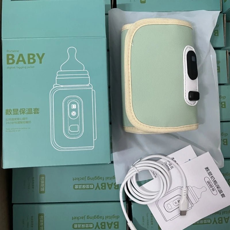 Milk Bottle Warmer Infant Bottle - Portable Heat - USB - Travel Heating Sleeve for Baby Nursing Bottles - I Love 💕