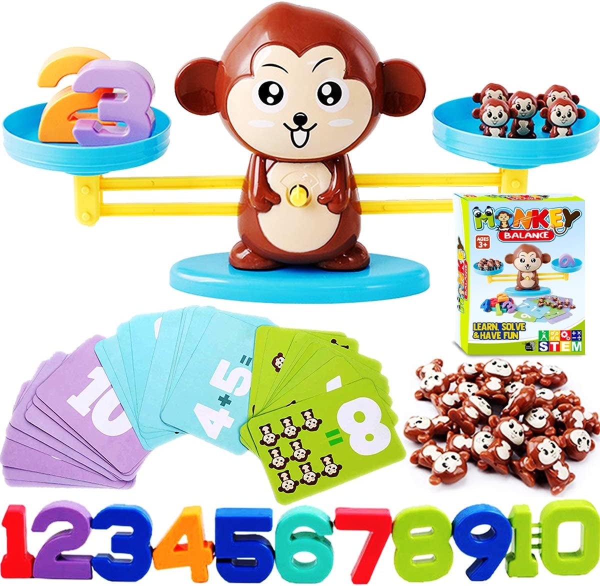 Monkey Balance - Counting Toys Cool Math Games - STEM Preschool Educational - The Toy Base