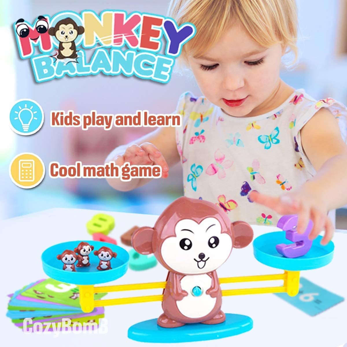 Monkey Balance - Counting Toys Cool Math Games - STEM Preschool Educational - The Toy Base