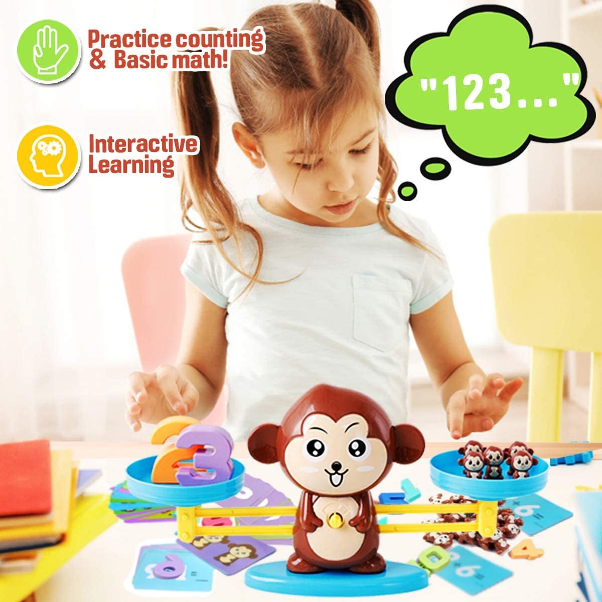 Monkey Balance - Counting Toys Cool Math Games - STEM Preschool Educational - The Toy Base