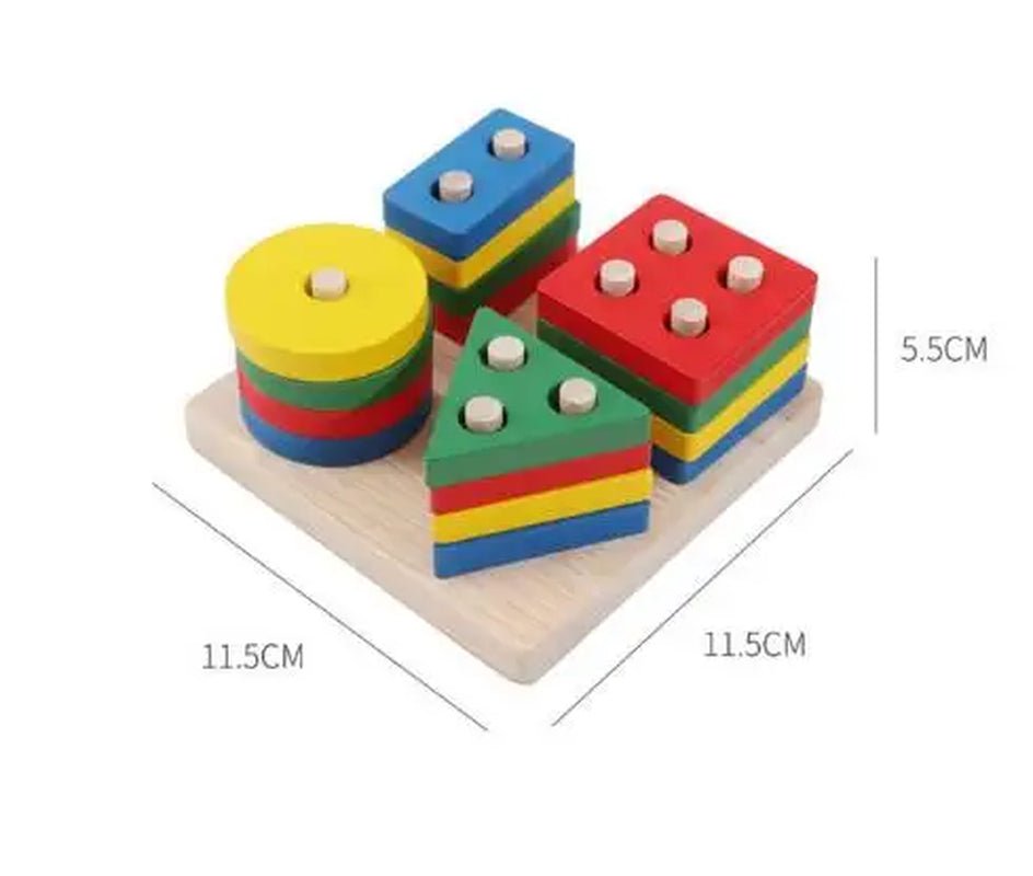 Montessori Baby Toys Wooden Blocks Jigsaw Puzzles Game Preschool Early Learning Educational Development - The Toy Base