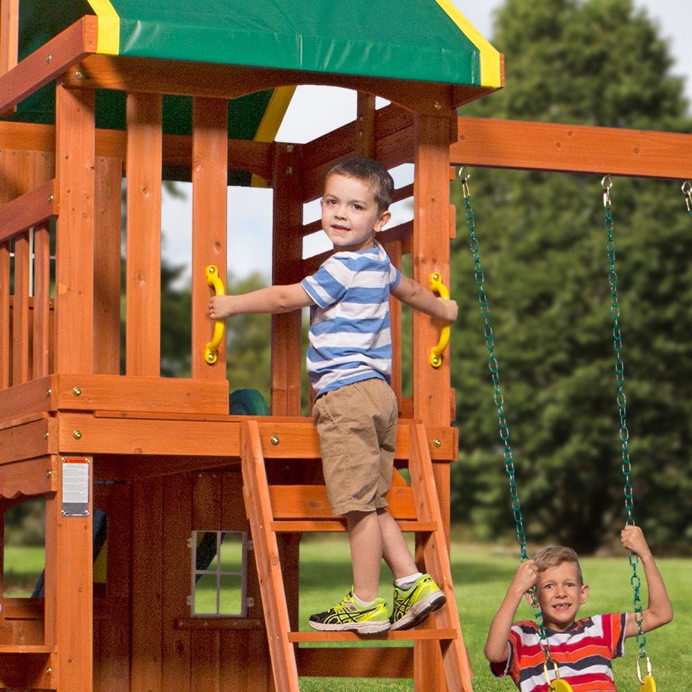 Oakmont Cedar Wooden Swing Set - The Toy Base