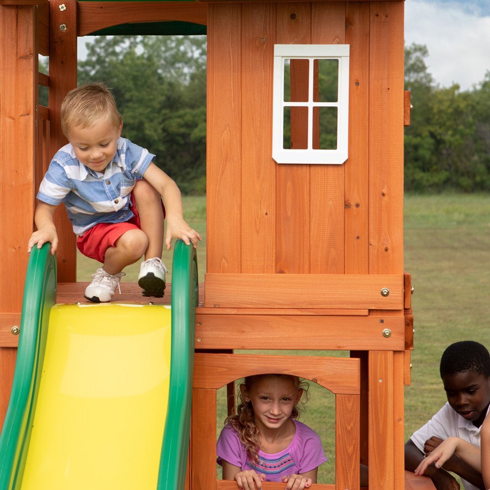 Oakmont Cedar Wooden Swing Set - The Toy Base