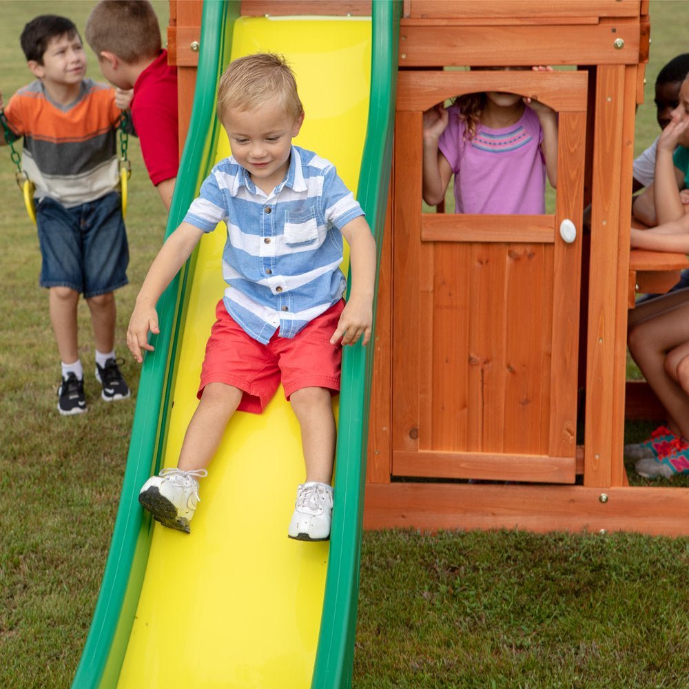 Oakmont Cedar Wooden Swing Set - The Toy Base