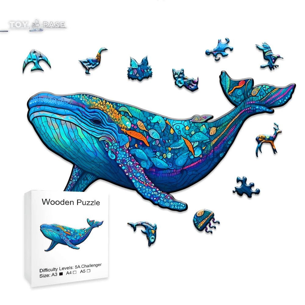 Ocean Whale Wooden Puzzles - The Toy Base