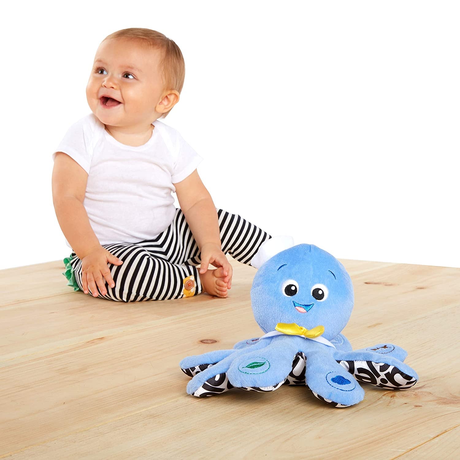 Octoplush Musical Huggable Stuffed Animal Plush Toy, Learn Colors in 3 Languages, Blue, 11" Age 3 Month and Up, - The Toy Base