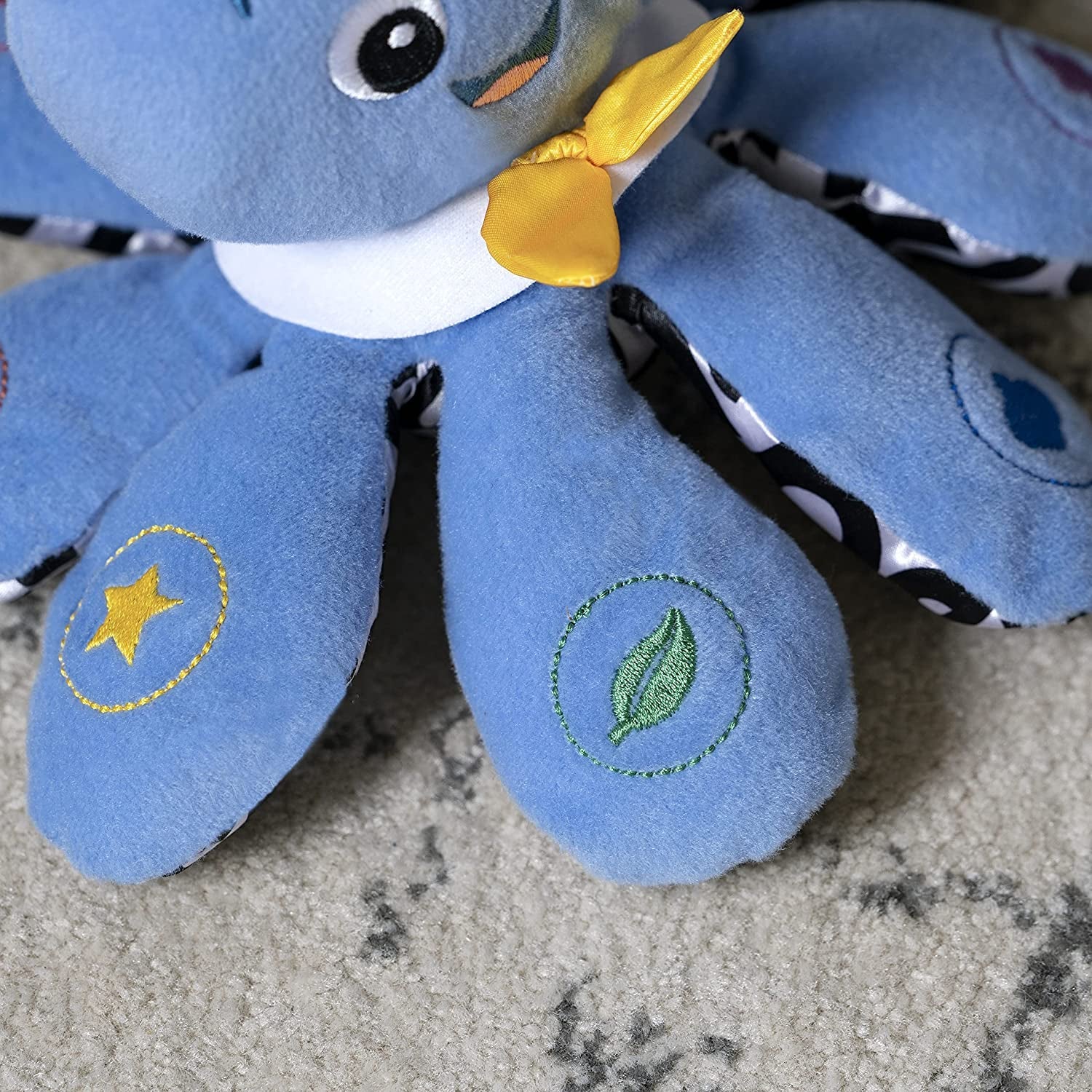 Octoplush Musical Huggable Stuffed Animal Plush Toy, Learn Colors in 3 Languages, Blue, 11" Age 3 Month and Up, - The Toy Base