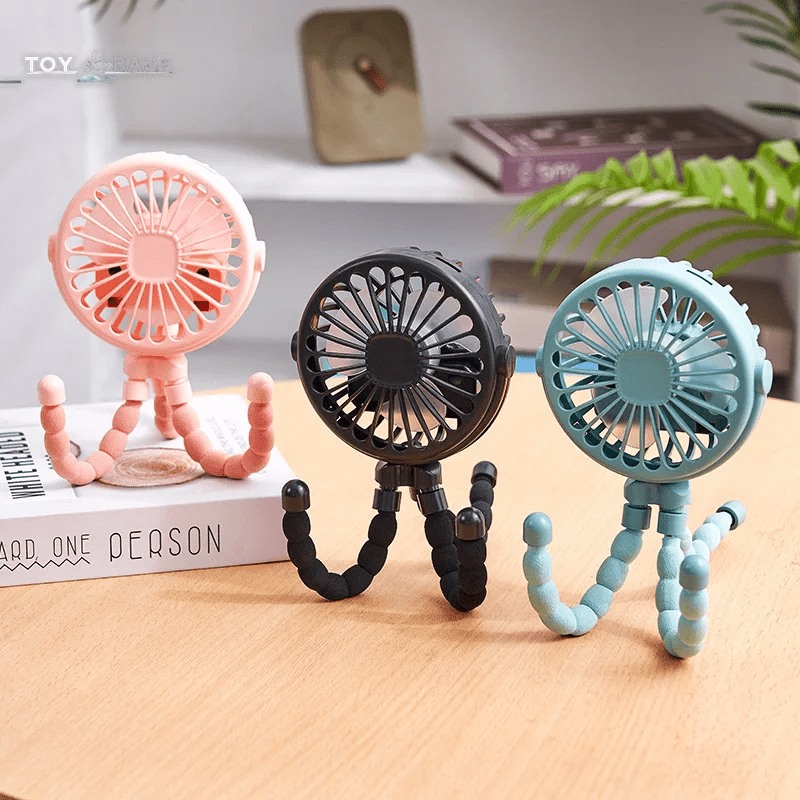 Octopus Mini USB Fan - with a flexible tripod - I Love 💕