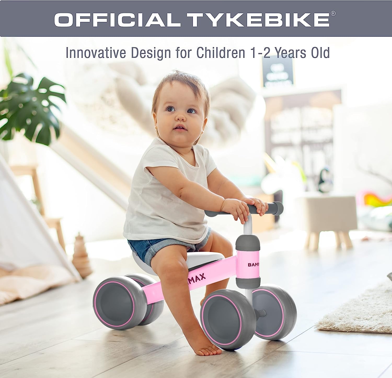 Official Tykebike® Toddler & Baby Bike | Toddler & Baby Balance Bike Ride on Toy | Easy Glide Wheels & Safer Toddler Bike Steering | Indoor/Outdoor Baby & Toddler Ride on Toys for 1+ Year Old - The Toy Base