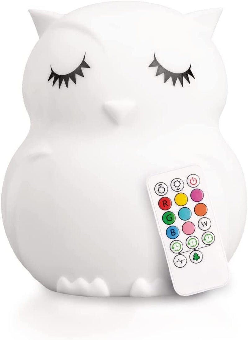 Owl, Kids Night Light, Silicone Nursery Light for Baby and Toddler, Squishy Night Light for Kids Room, Animal Night Lights - The Toy Base