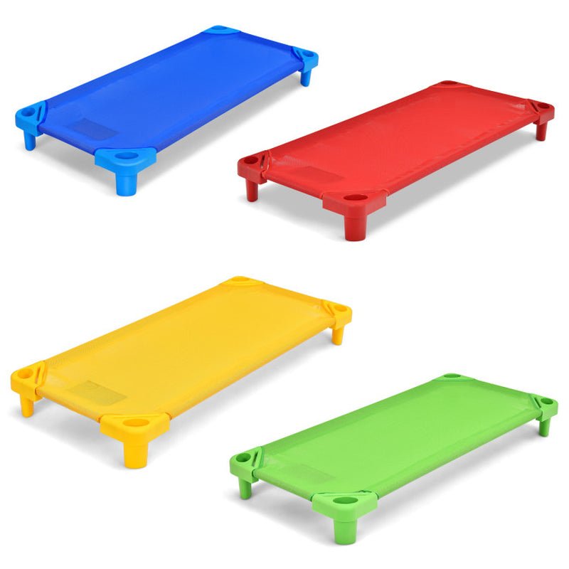 Pack of 4 Colorful Kids Stackable Naptime Cot - The Toy Base