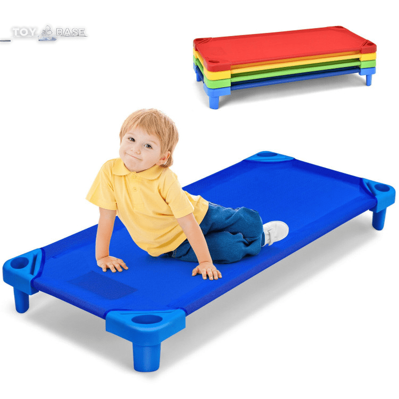 Pack of 4 Colorful Kids Stackable Naptime Cot - The Toy Base