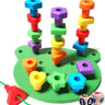 Peg Board Stacking Shapes - Lacing Fine Motor Skills Montessori Toys - The Toy Base