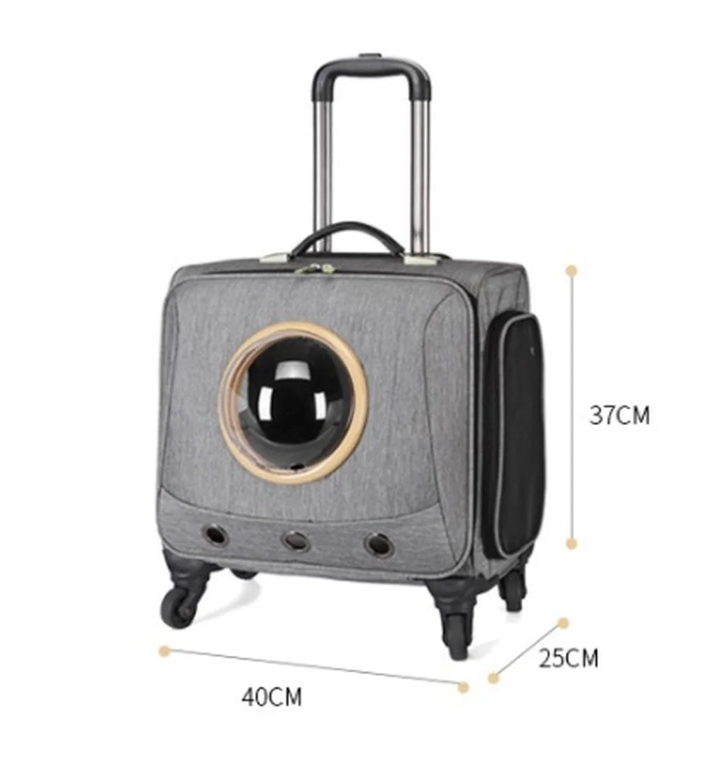 Pet Travel Trolley Case Portable Pet Suitcase with Universal Wheel General Pet Box for Cats and Dogs Pet Luggage - The Toy Base