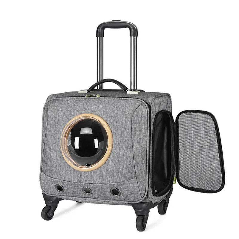 Pet Travel Trolley Case Portable Pet Suitcase with Universal Wheel General Pet Box for Cats and Dogs Pet Luggage - The Toy Base