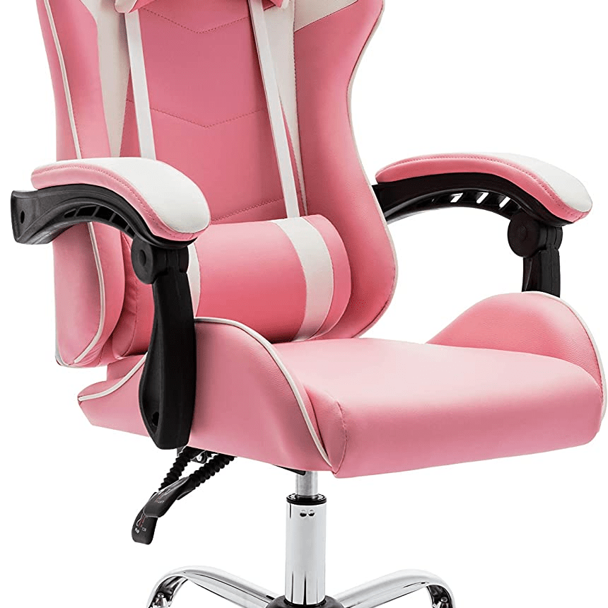 Pink Gaming Chair Ergonomic Computer Chair,Gamer Chair Pink Office Chair Gaming Massage Chair - The Toy Base