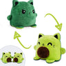 Plushmates - Magnetic Reversible Plushies That Hold Hands When Happy - Avocado Cat - Huggable and Soft Sensory Fidget Toy Stuffed Animals That Show Your Mood - Gift for Kids and Adults! - The Toy Base