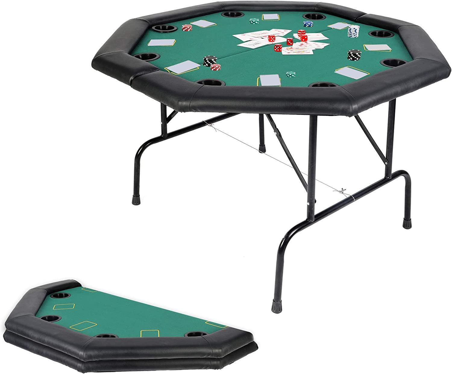 Poker Table Folding Casino Table Top - Texas Hold 'Em Poker Table Poker Set Board Gaming Table - The Toy Base