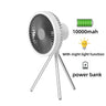 Portable Air Circulator Wireless Ceiling Electric Fan with Power Bank LED Light Tripod - I Love 💕