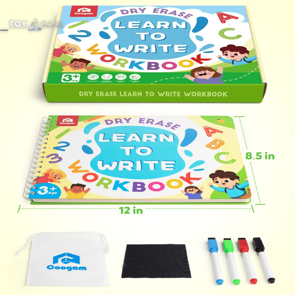 Practicing Book ABC Alphabet Sight Words - Handwriting Educational Montessori Toy - Learn to Write Workbook Numbers Letters - The Toy Base