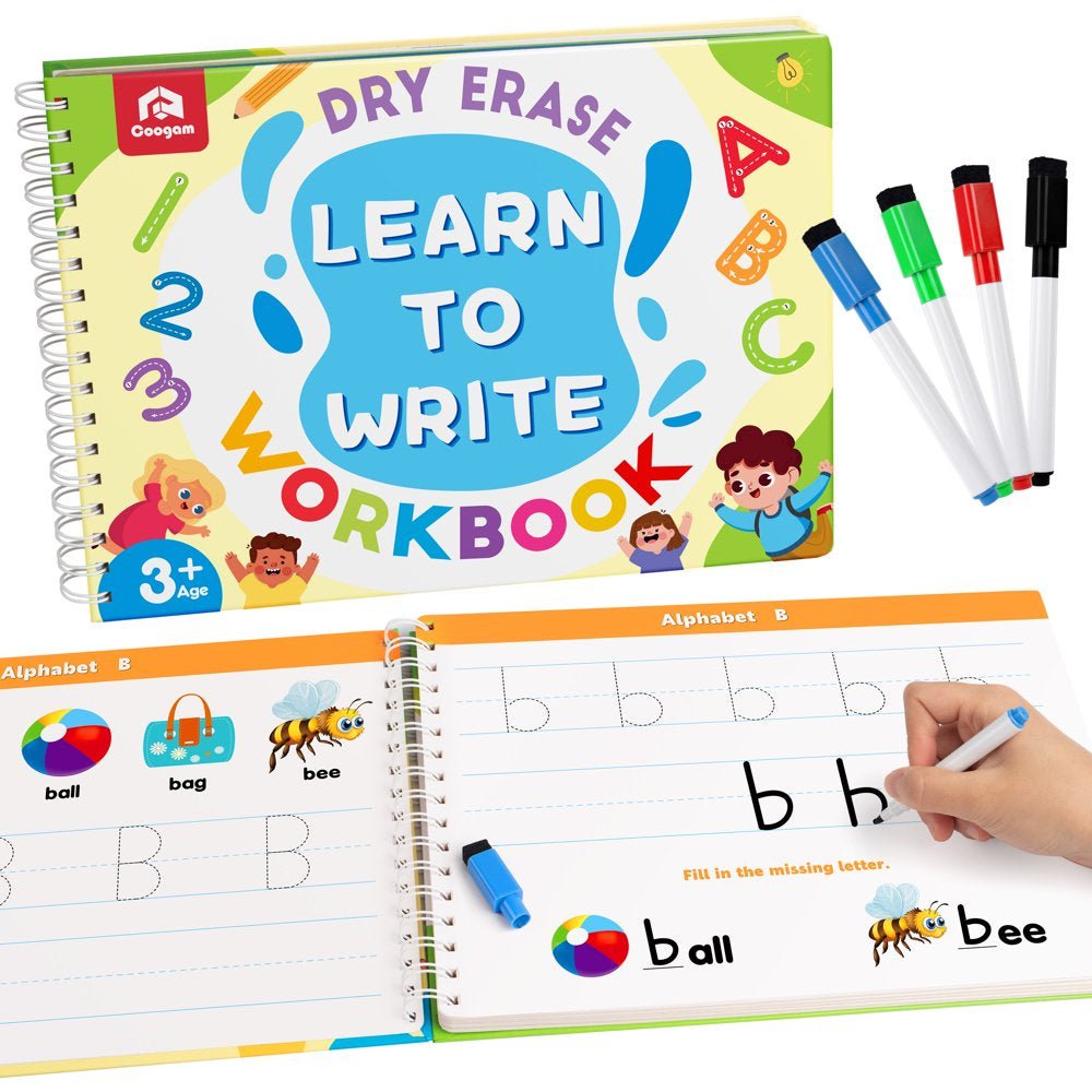 Practicing Book ABC Alphabet Sight Words - Handwriting Educational Montessori Toy - Learn to Write Workbook Numbers Letters - The Toy Base