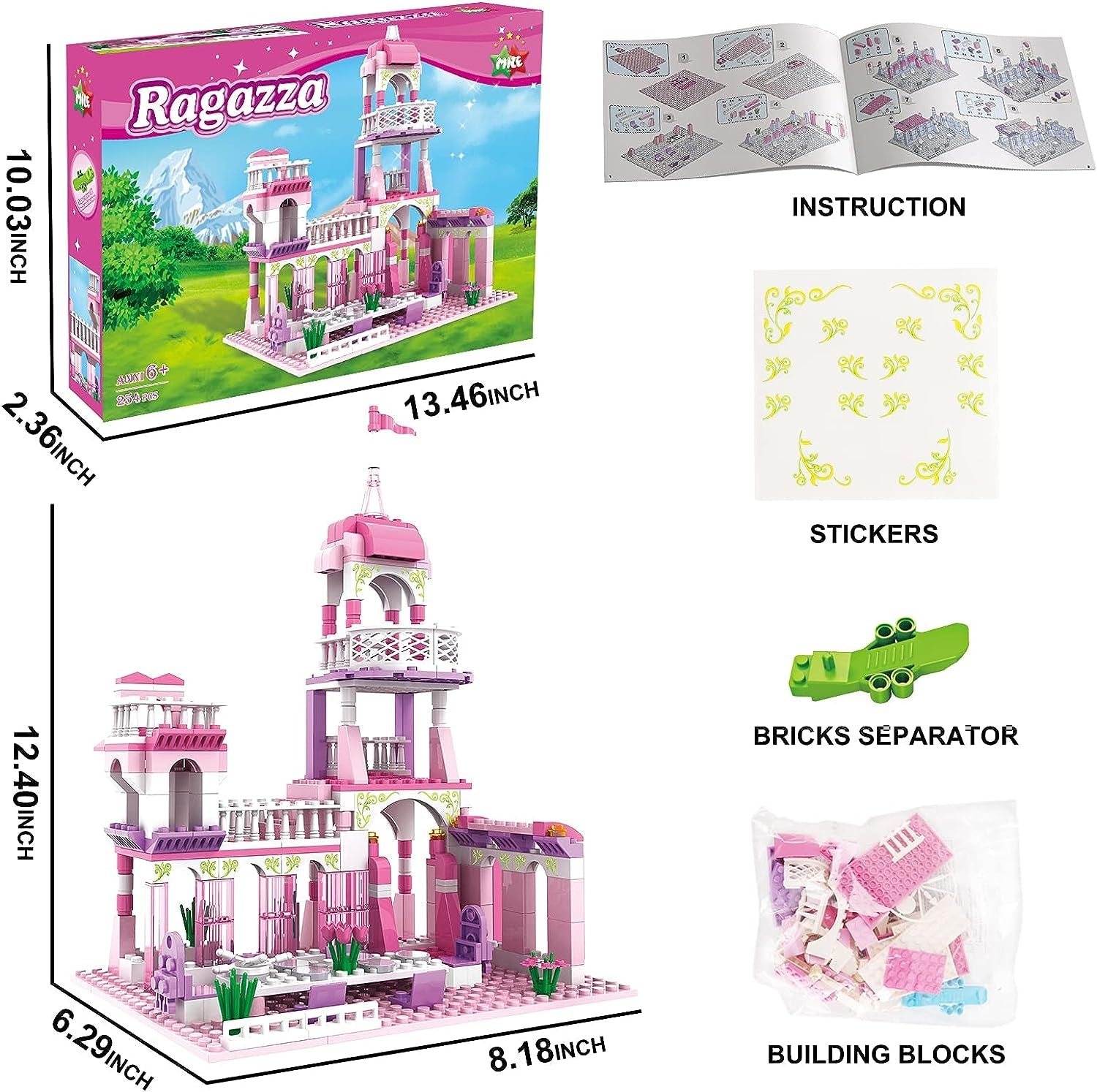 Princess Castle Building Blocks Set (254 Pieces) - The Toy Base