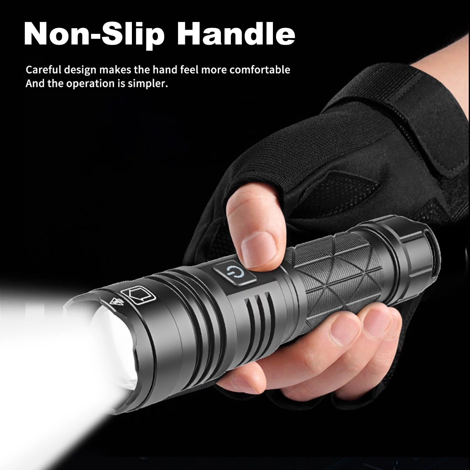 Rechargeable LED Flashlight, 90000 Lumens Super Bright Powerful LED Flashlight with 5 Modes, Waterproof Zoomable Tactical Flashlight for Emergency Camping Home - The Toy Base