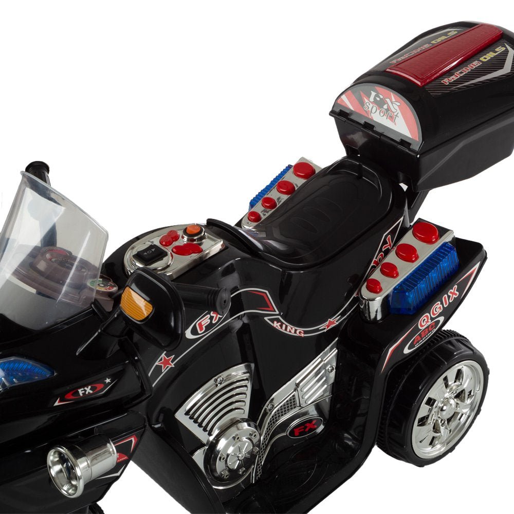 Ride on Toy, 3 Wheel Motorcycle Trike for Kids by Hey! Play! ? Battery Powered Ride on Toys for Boys and Girls, 2 - 5 Year Old - Black FX - The Toy Base